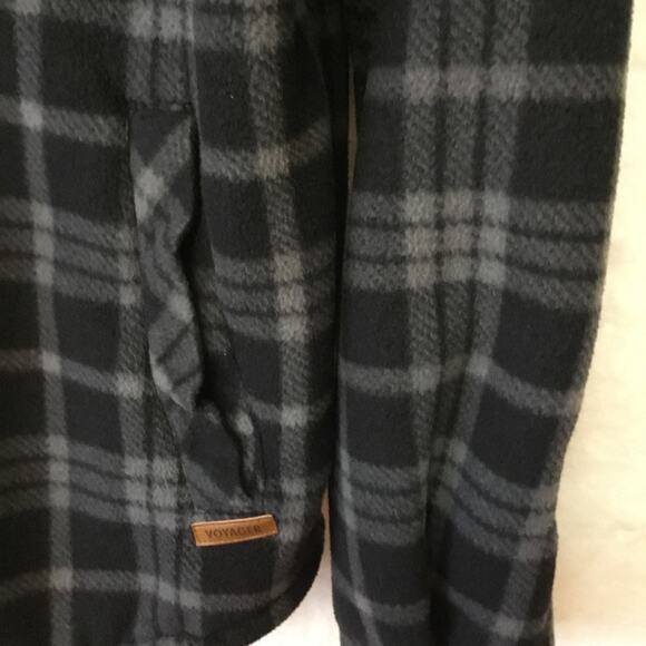 Voyager Dark Gray Plaid Sherpa Shirt - Picture 5 of 16